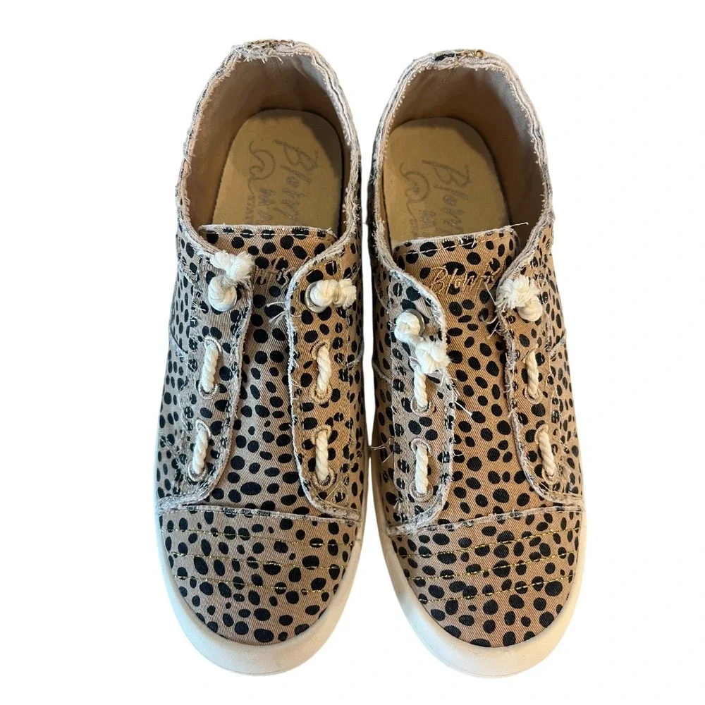 Blowfish Malibu Sneakers Women 8.5M Beachside Low Top Pixie‎ Cheetah Fabric - Picture 3 of 11